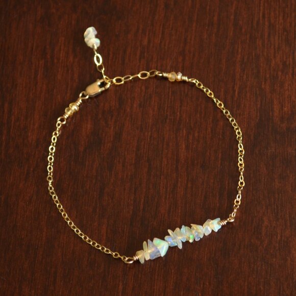Opal Chip Row Bracelet in Gold - Picture 3 of 10